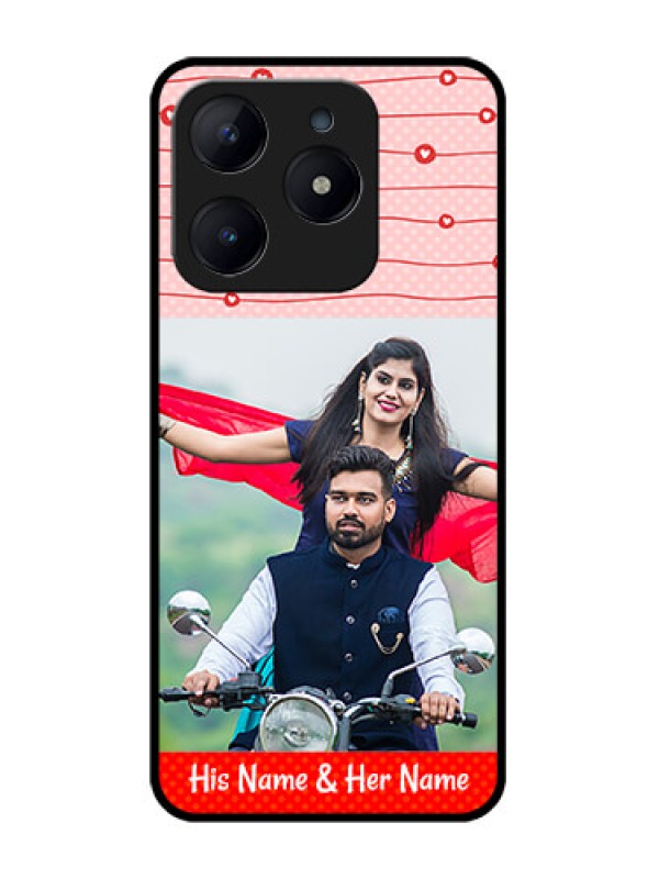 Custom Realme C63 Custom Glass Phone Case - Red Pattern Case Design