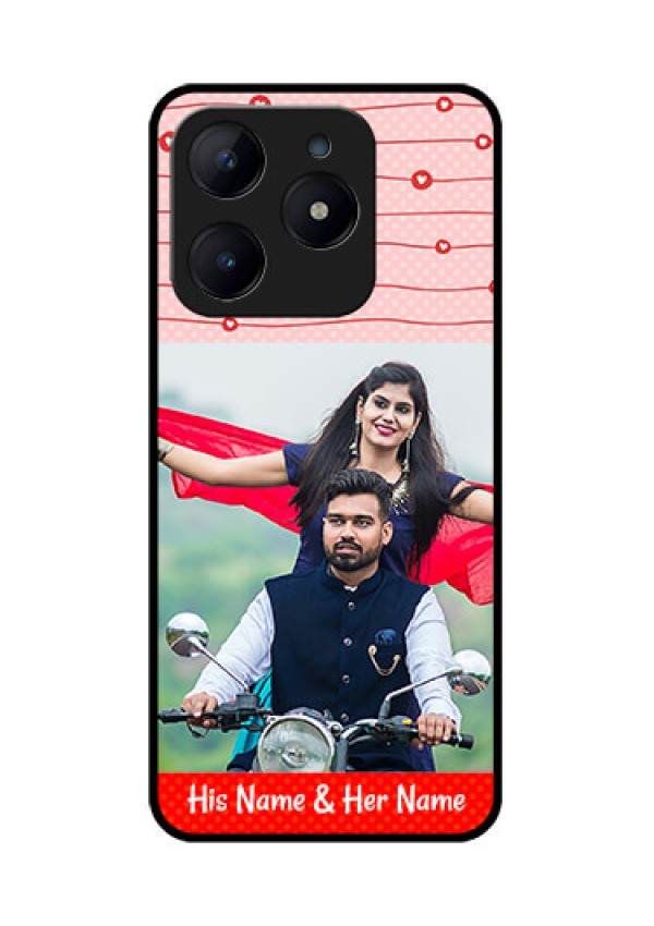 Realme C63 Custom Glass Phone Case - Red Pattern Case Design