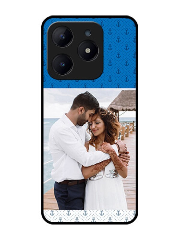 Custom Realme C63 Custom Glass Phone Case - Blue Anchors Design
