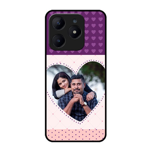 Realme C63 Custom Glass Phone Case - Violet Love Dots Design