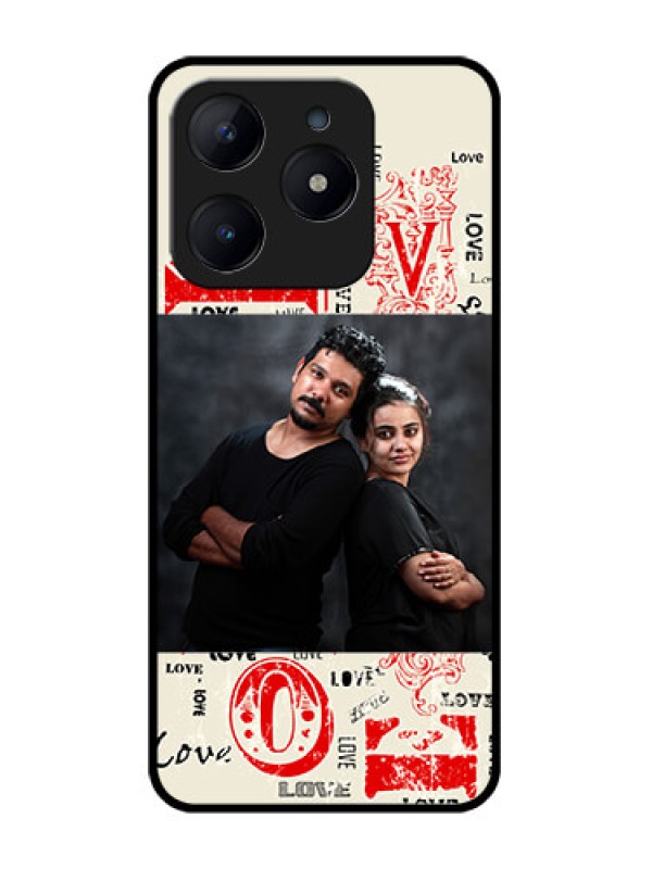 Custom Realme C63 Custom Glass Phone Case - Trendy Love Design Case