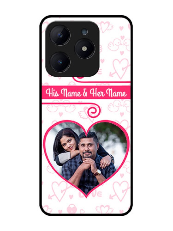 Custom Realme C63 Custom Glass Phone Case - Heart Shape Love Design