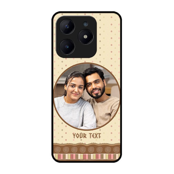 Realme C63 Custom Glass Phone Case - Brown Dotted Mobile Case Design