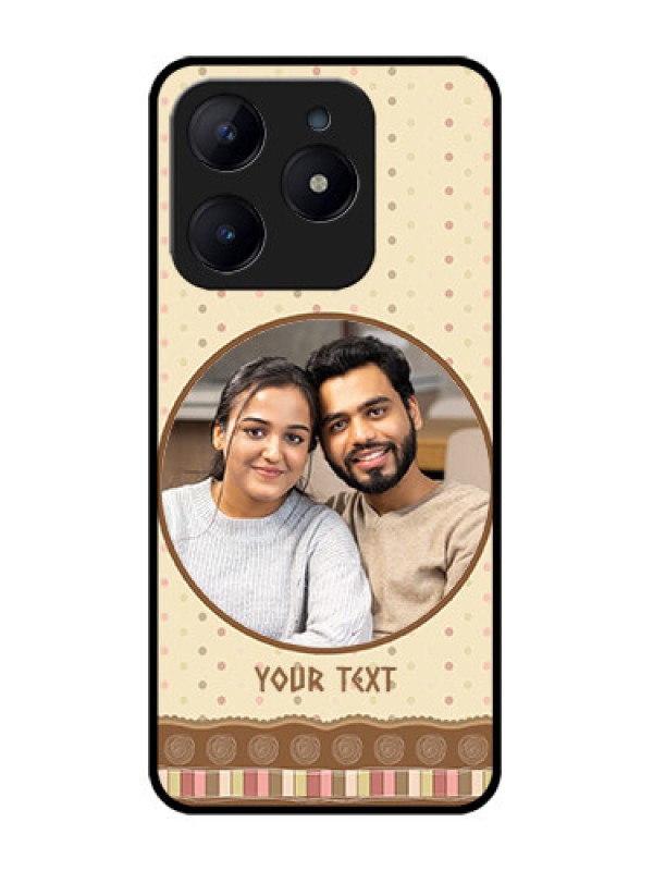 Custom Realme C63 Custom Glass Phone Case - Brown Dotted Mobile Case Design