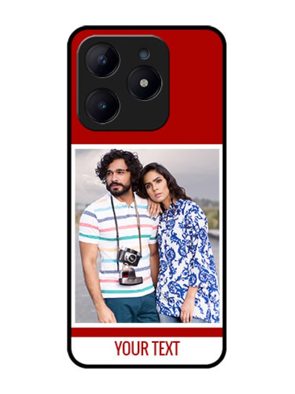 Custom Realme C63 Custom Glass Phone Case - Red Color Design