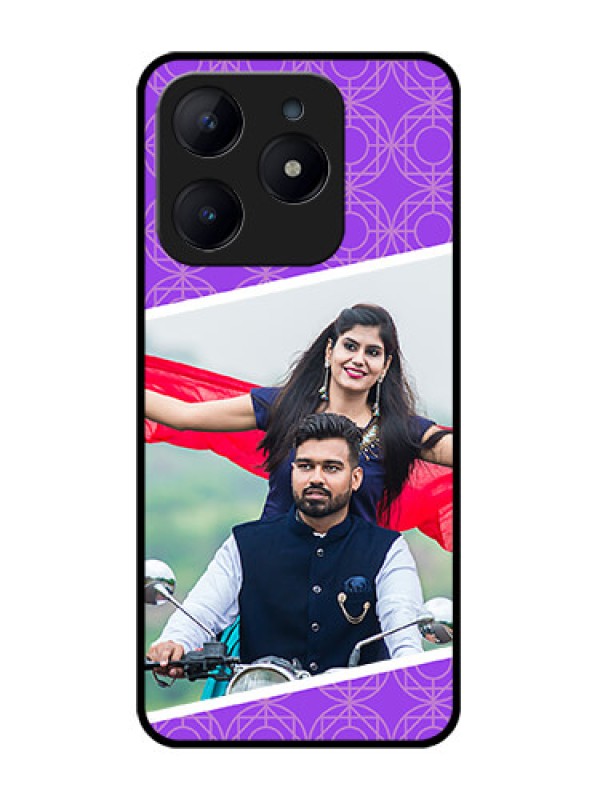 Custom Realme C63 Custom Glass Phone Case - Violet Color Pattern Design