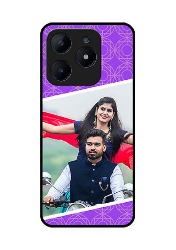 Realme C63 Custom Glass Phone Case - Violet Color Pattern Design
