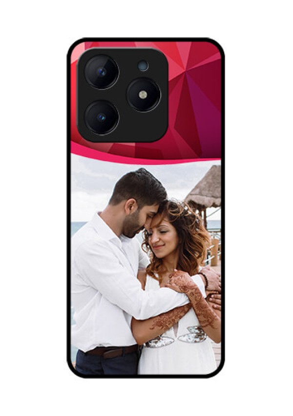 Realme C63 Custom Glass Phone Case - Red Abstract Design