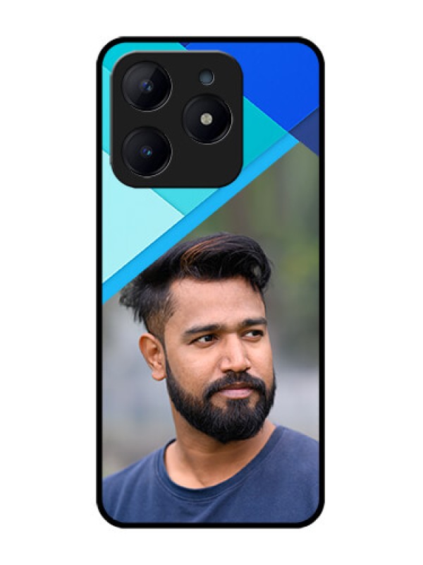 Custom Realme C63 Custom Glass Phone Case - Blue Pattern Design