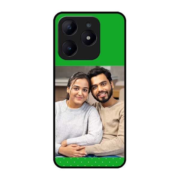 Realme C63 Custom Glass Phone Case - Green Pattern Design