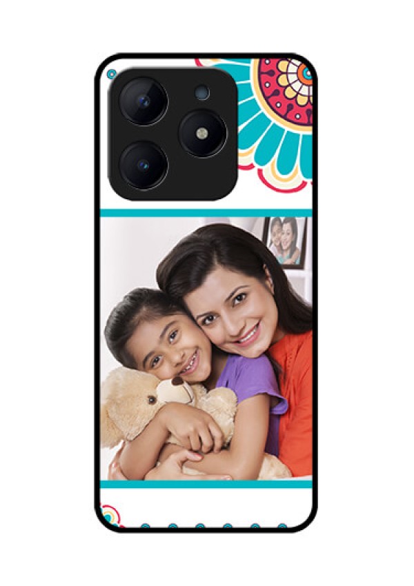 Realme C63 Custom Glass Phone Case - Flower Design