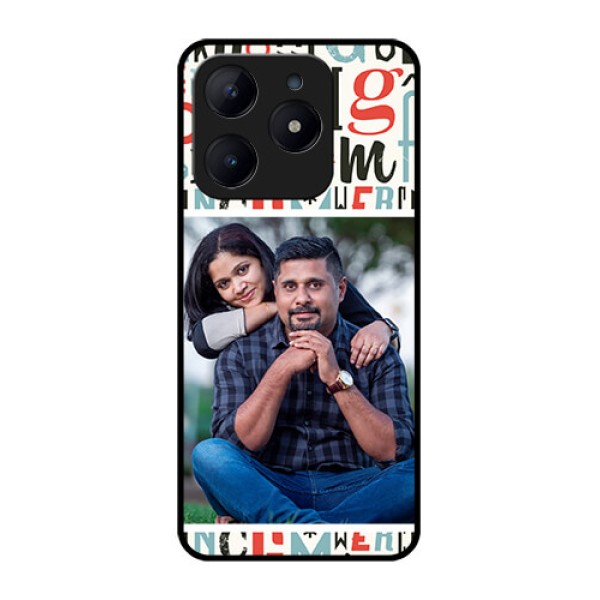 Realme C63 Custom Glass Phone Case - Alphabet Design