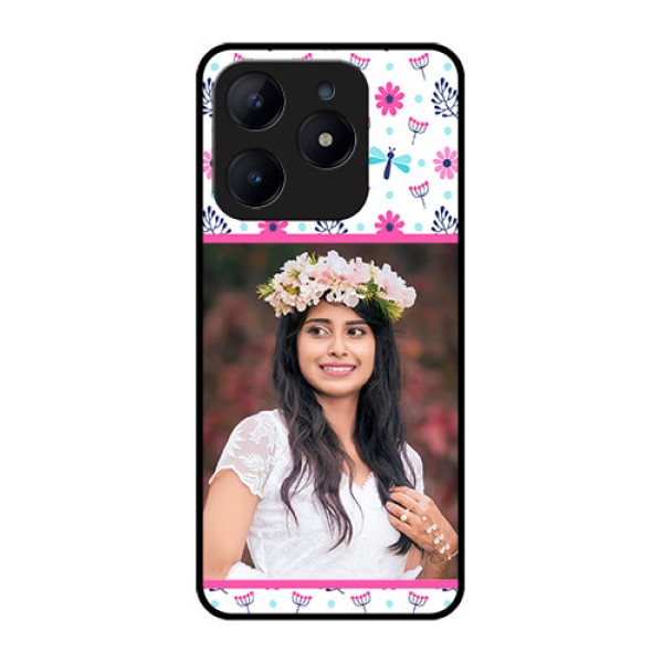 Realme C63 Custom Glass Phone Case - Colorful Flower Design