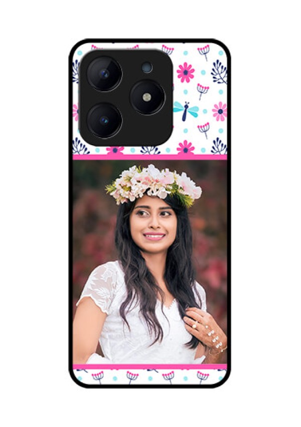 Realme C63 Custom Glass Phone Case - Colorful Flower Design