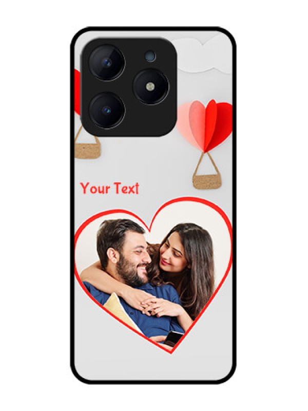 Custom Realme C63 Custom Glass Phone Case - Parachute Love Design