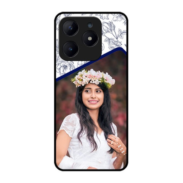 Realme C63 Custom Glass Phone Case - Classy Floral Design