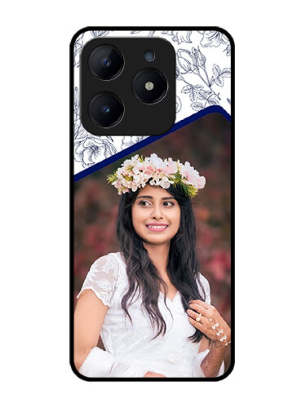 Custom Realme C63 Custom Glass Phone Case - Classy Floral Design