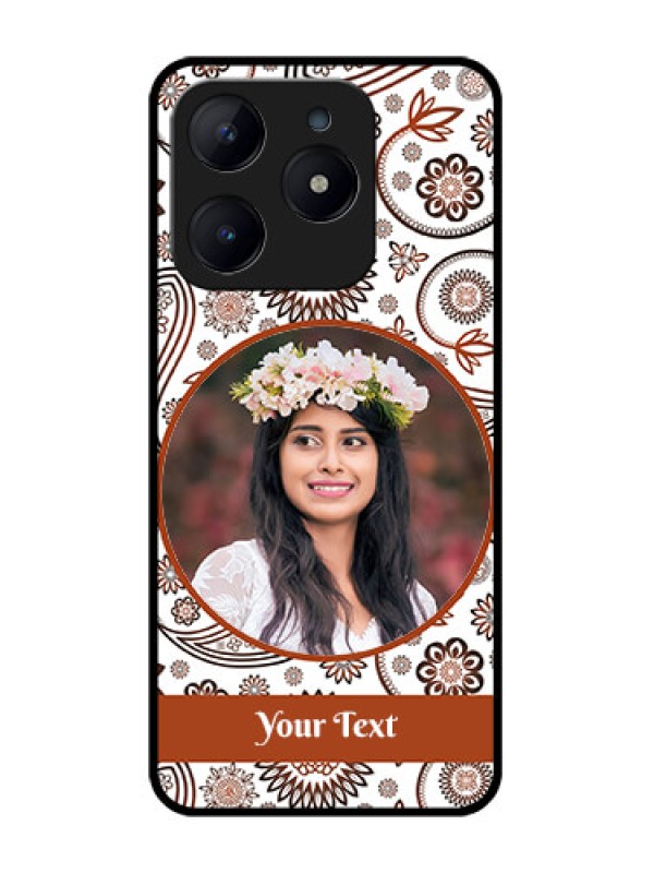 Custom Realme C63 Custom Glass Phone Case - Abstract Flower Design