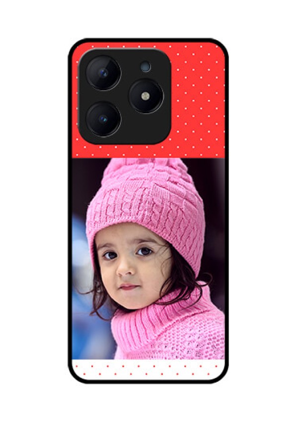 Realme C63 Custom Glass Phone Case - Red Pattern Design