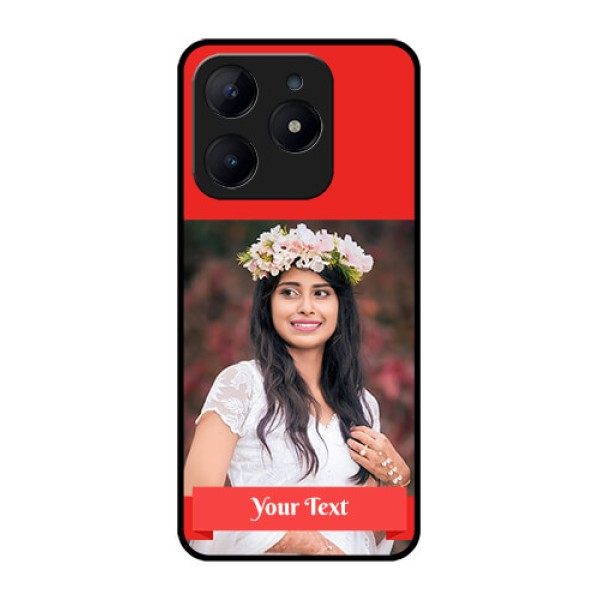 Realme C63 Custom Glass Phone Case - Simple Red Color Design