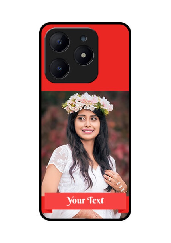 Realme C63 Custom Glass Phone Case - Simple Red Color Design