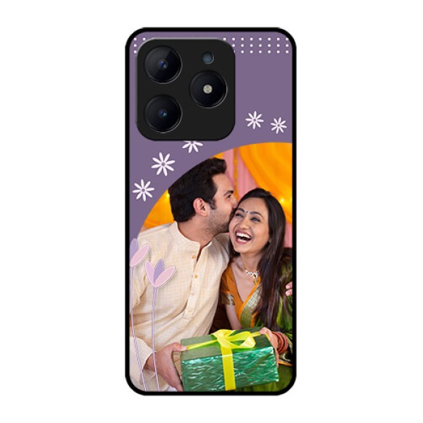 Realme C63 Custom Glass Phone Case - Lavender Flowers Design Realme C63 Custom Glass Phone Case - Lavender Flowers Design