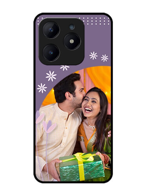 Custom Realme C63 Custom Glass Phone Case - Lavender Flowers Design