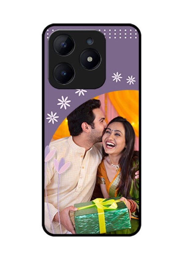 Realme C63 Custom Glass Phone Case - Lavender Flowers Design