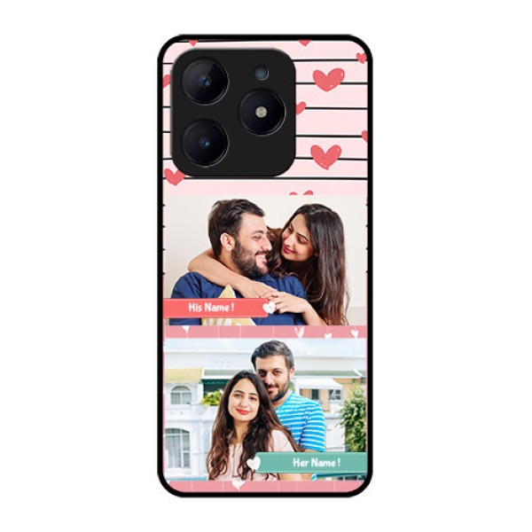 Realme C63 Custom Glass Phone Case - Photo With Heart Design