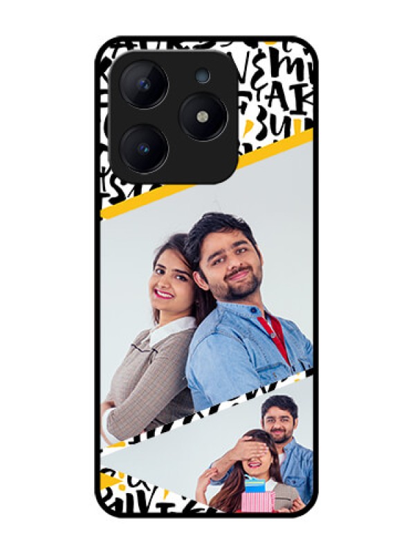 Custom Realme C63 Custom Glass Phone Case - Letters Pattern Design