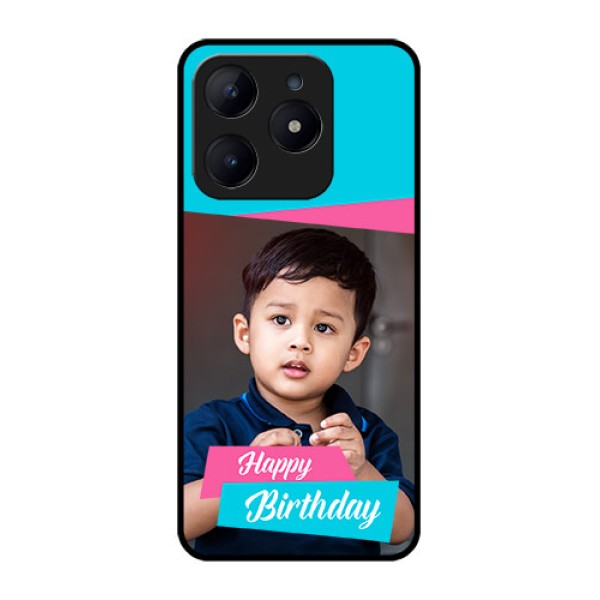 Realme C63 Custom Glass Phone Case - Image Holder With 2 Color Design