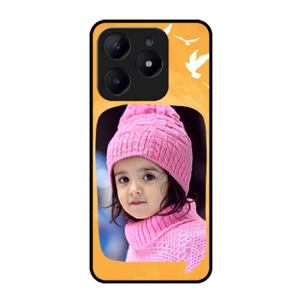 Realme C63 Custom Glass Phone Case - Water Color Design With Bird Icons Realme C63 Custom Glass Phone Case - Water Color Design With Bird Icons