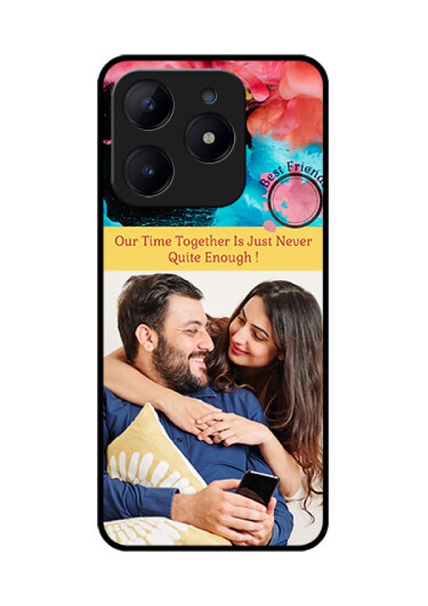 Realme C63 Custom Glass Phone Case - Quote With Acrylic Painting Design