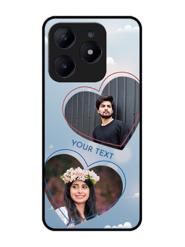 Custom Realme C63 Custom Glass Phone Case - Blue Color Couple Design