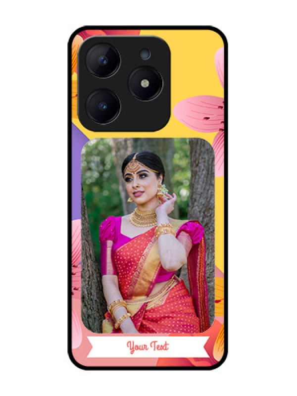 Custom Realme C63 Custom Glass Phone Case - 3 Image With Vintage Floral Design