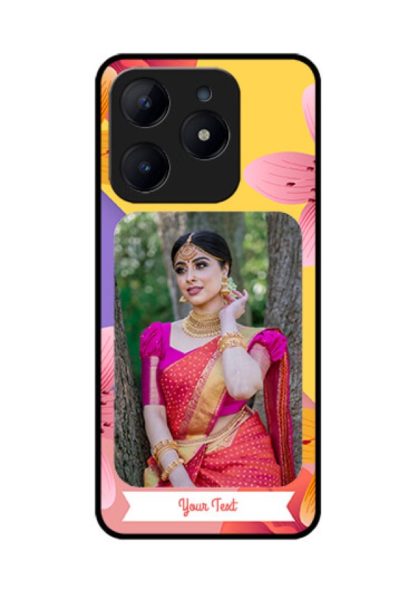 Realme C63 Custom Glass Phone Case - 3 Image With Vintage Floral Design