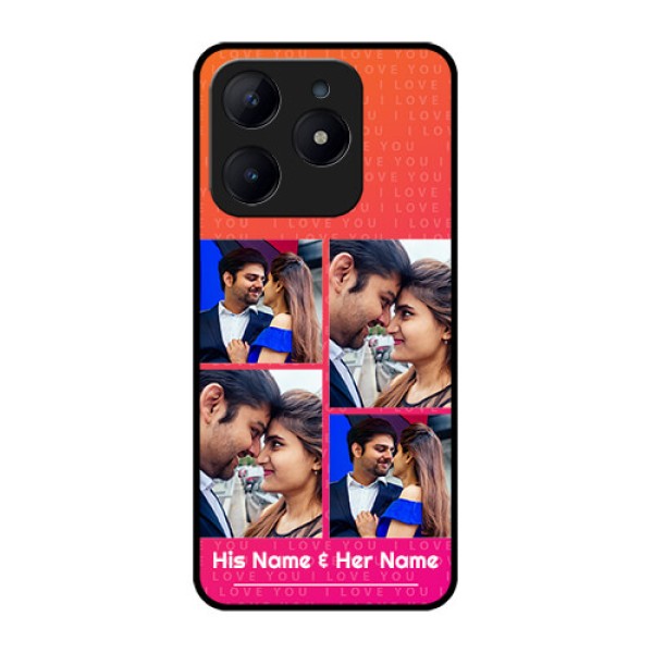 Realme C63 Custom Glass Phone Case - I Love You Pink Design