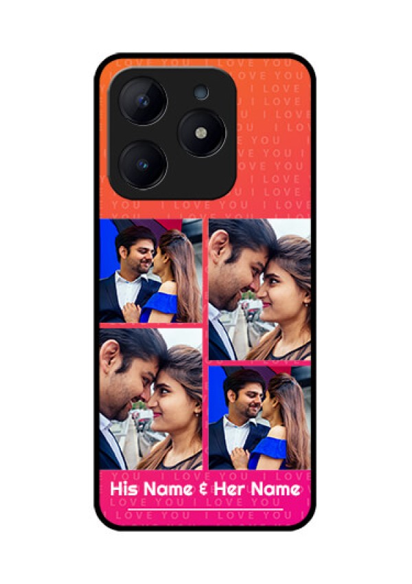 Realme C63 Custom Glass Phone Case - I Love You Pink Design