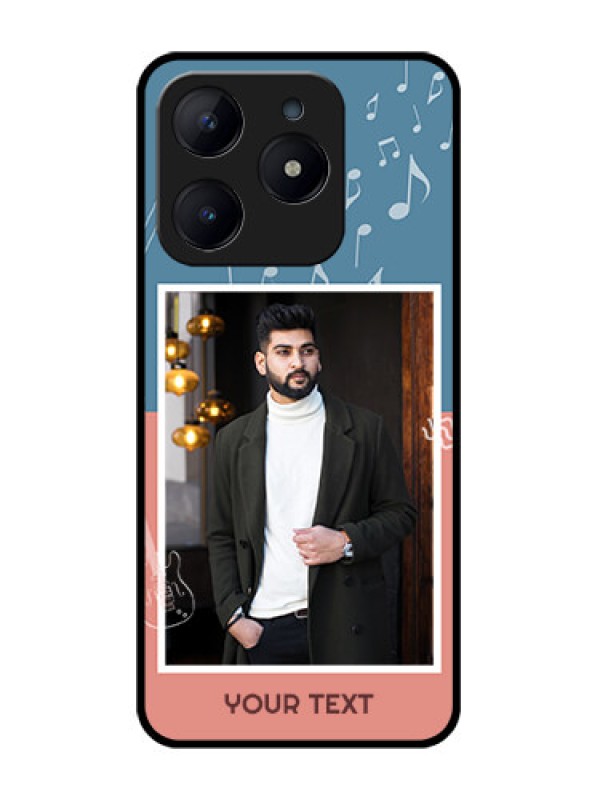 Custom Realme C63 Custom Glass Phone Case - With Color Musical Note Design