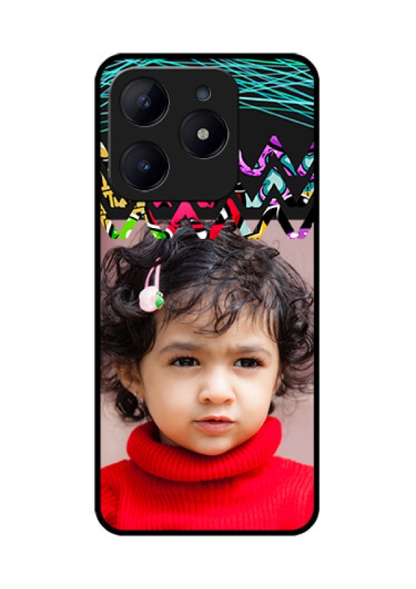 Realme C63 Custom Glass Phone Case - Neon Abstract Design