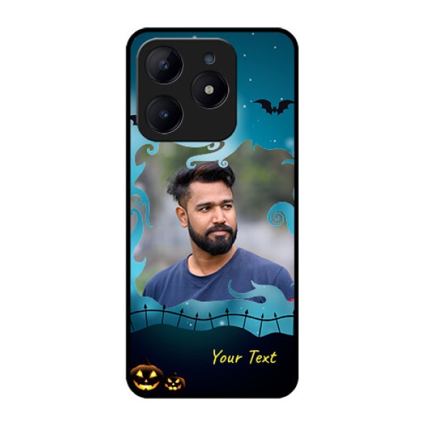Realme C63 Custom Glass Phone Case - Halloween Frame Design
