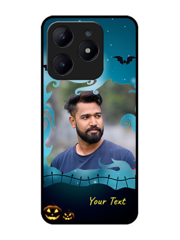 Custom Realme C63 Custom Glass Phone Case - Halloween Frame Design