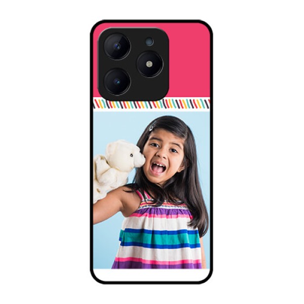 Realme C63 Custom Glass Phone Case - Line Art Design