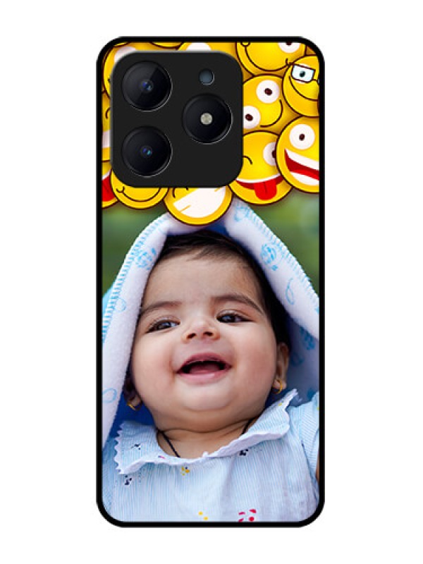 Custom Realme C63 Custom Glass Phone Case - With Smiley Emoji Design