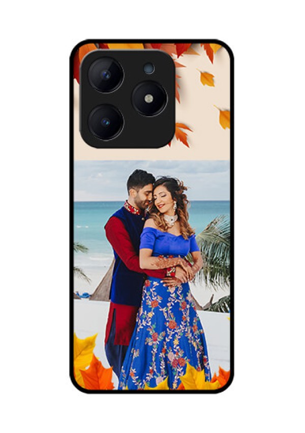 Realme C63 Custom Glass Phone Case - Autumn Maple Leaves Design