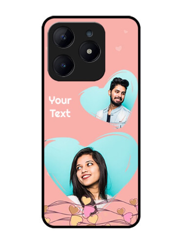 Custom Realme C63 Custom Glass Phone Case - Love Doodle Design