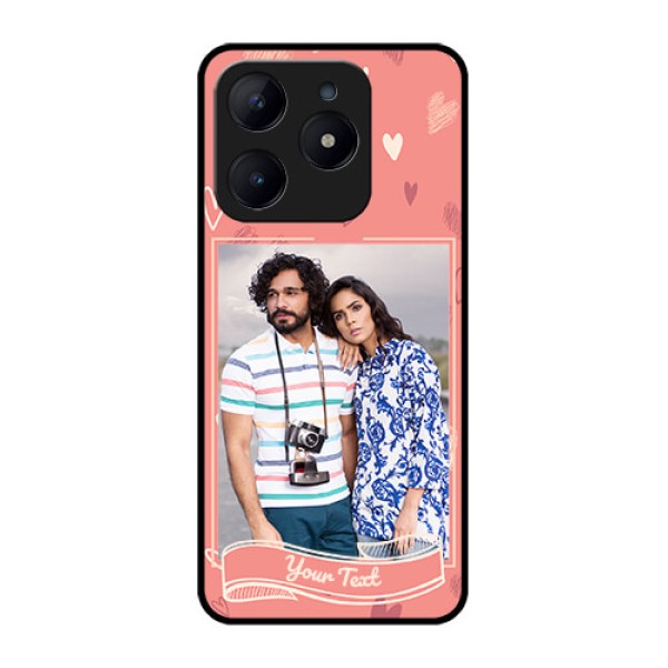 Realme C63 Custom Glass Phone Case - Love Doodle Art Design