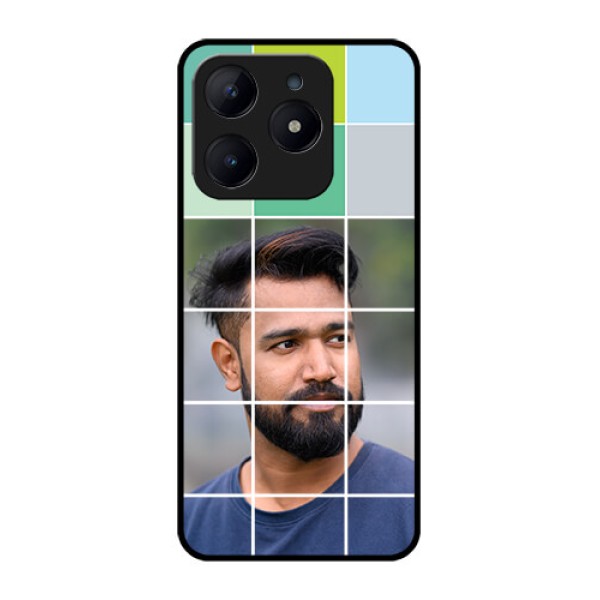 Realme C63 Custom Glass Phone Case - With White Box Pattern Realme C63 Custom Glass Phone Case - With White Box Pattern