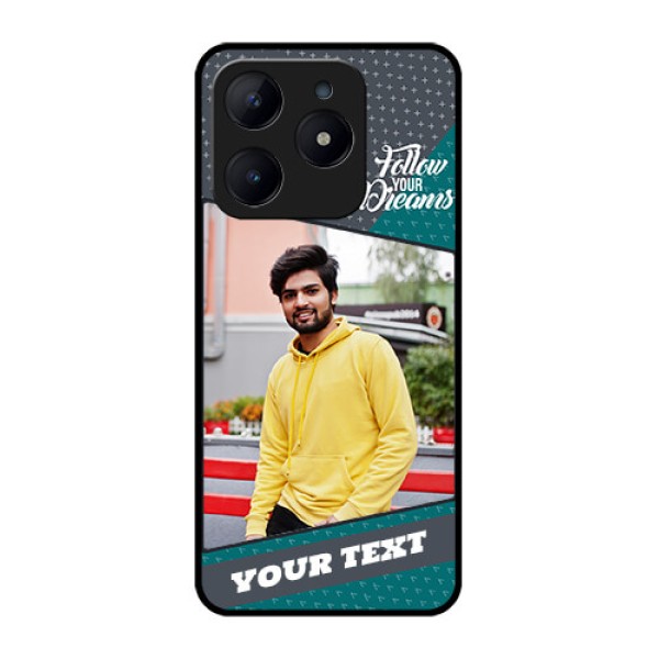 Realme C63 Custom Glass Phone Case - Background Pattern Design With Quote Realme C63 Custom Glass Phone Case - Background Pattern Design With Quote