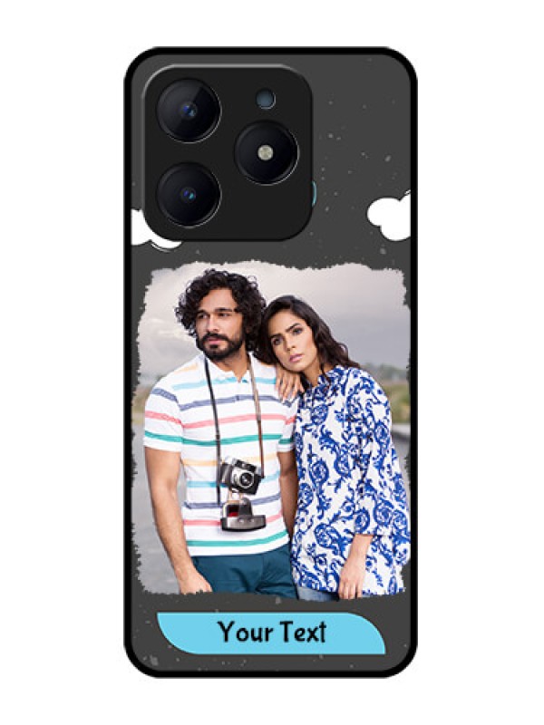 Custom Realme C63 Custom Glass Phone Case - Splashes With Love Doodles Design